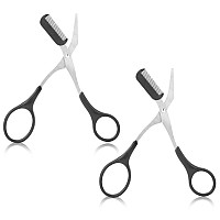 Eyebrow Scissors With Comb Professional Precision Eyebrow Trimmer Scissors Eyebrow Trimming Scissors With Comb And Nonslip Fin