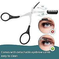 Eyebrow Scissors With Comb Professional Precision Eyebrow Trimmer Scissors Eyebrow Trimming Scissors With Comb And Nonslip Fin