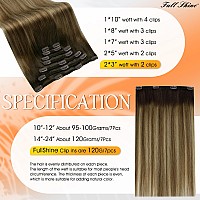 Full Shine Clip In Hair Extensions Triple Weft Brown Extensions For Women Clip Ins 2327 Ombre Mocha Brown Mix Honey Blonde Rea