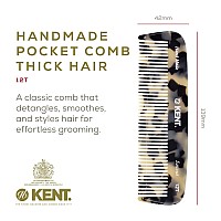 Kent Handmade Wide Tooth Comb Hair Detangling Comb Cellulose Acetate 57 White Tokyo Unisex For Thick Curly And Wavy Ha