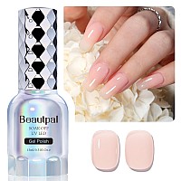 Beautpal Nude Gel Polish 15Ml Jelly Milky Pink Translucent Color Uv Light Cure Gel Nail Polish For Nail Art Diy Manicure And Ped