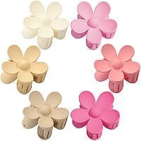 Flower Hair Clips 6Pcs Flower Claw Clips Cute Hair Claw Clip Daisy Clips Matte Large Claw Clips Strong Hold Jaw Clamps Thick Hai