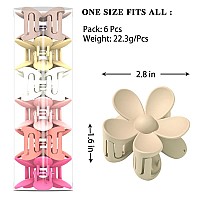 Flower Hair Clips 6Pcs Flower Claw Clips Cute Hair Claw Clip Daisy Clips Matte Large Claw Clips Strong Hold Jaw Clamps Thick Hai