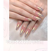 Bishengyf Pearl Chrome Nail Powdersuper Mirror Effectwhite Pearl Chrome Nail Powder Ice Transparent Aurora Chrome Nail Powder