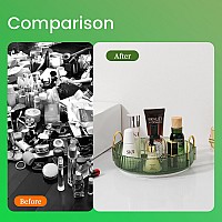 Rotating Makeup Organizer For Vanity Large Skincare Make Up Organizers For Bathroom Counter Clear Makeup Perfume Dresser Organ