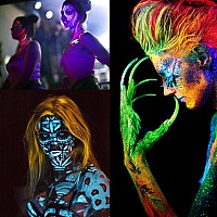 Meicoly Glow Blacklight Face Paintneon Uv Body Paint Set Of 8 Tubes Blacklight Reactive Paintsglow In The Dark Body Paint Neon