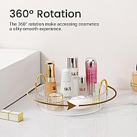 Aveniee Rotating Makeup Organizer For Vanity Skincare Make Up Storage Perfume Organizers For Bathroom Counter Clear Cosmetic D