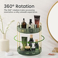 Rotating Makeup Organizer For Vanity Perfume Skincare Lipstick Organizers For Bathroom Countertop Clear Make Up Storage For Dr