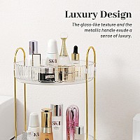 Rotating Makeup Organizer For Vanity Skincare Make Up Storage Perfume Organizers For Bathroom Countertop Clear Cosmetic Organi