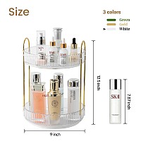 Rotating Makeup Organizer For Vanity Skincare Make Up Storage Perfume Organizers For Bathroom Countertop Clear Cosmetic Organi