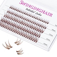 Swinging Brown Lash Clusters 60 Pcs Lashes Cluster Eyelash Extensions Eyelash Clusters Natural Look Wispy Lashes D Curl 914Mm C