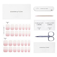 Danni Toni Semi Cured Gel Nail Strips Pink White Ombre Aria Gradient Gel Nail Stickers Gel Polish Strips 28 Stickers