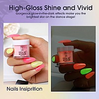 Rosalind 29Pcs Dip Nails Powder Starter Kit 20 Color Dip Powder Nail Kit Red Purple Green Glow In The Dark Nail Dip Powder Colo