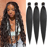 Leeven 30 Inch 3 Ginger Packs Pre Stretched Braiding Hair Long Braiding Hair Ombre Professional Synthetic Hair Extension Yaki Te