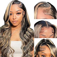 Eagera 1B27 Highlight Blonde Lace Front Wigs Human Hair 13X4 Black And Blonde Body Wave Lace Front Wigs Human Hair Balayage Wig