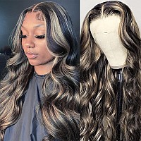 Eagera 1B27 Highlight Blonde Lace Front Wigs Human Hair 13X4 Black And Blonde Body Wave Lace Front Wigs Human Hair Balayage Wig