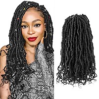 Niseyo Wild Locs 14 Inch Distressed New Faux Locs With Curly Ends 8 Packs Long Soft Prelooped Goddess Locs Crochet Hair 2 Of