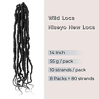 Niseyo Wild Locs 14 Inch Distressed New Faux Locs With Curly Ends 8 Packs Long Soft Prelooped Goddess Locs Crochet Hair 2 Of