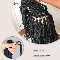 Niseyo Wild Locs 14 Inch Distressed New Faux Locs With Curly Ends 8 Packs Long Soft Prelooped Goddess Locs Crochet Hair 2 Of