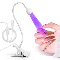 Geisofu Uv Nail Lamp White Metal 3W Led Dual Wavelength Dimmable Usb Powered Flexible Compact Easy To Use