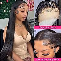 Nktu Lace Front Wigs Human Hair 13X4 Straight Hd Transparent Lace Frontal Wigs For Women Human Hair Glueless Pre Plucked With Ba