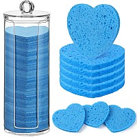 Sieral 120 Pcs Compressed Facial Sponges With Container Face Sponge Disposable Sponge Pads For Washing Face Cleansing Exfoliatin