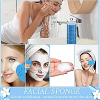 Sieral 120 Pcs Compressed Facial Sponges With Container Face Sponge Disposable Sponge Pads For Washing Face Cleansing Exfoliatin