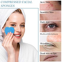 Sieral 120 Pcs Compressed Facial Sponges With Container Face Sponge Disposable Sponge Pads For Washing Face Cleansing Exfoliatin