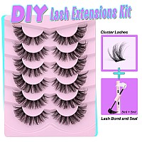 Diy Lash Extension Kit Cluster Lashes Kit Fluffy Lash Clusters Wispy Diy Eyelash Extensions Lash Bond And Seal D Curl Individual