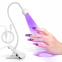 Aoraem Led Nail Lamps 3W Flexible Gooseneck Lamp Quicky Dry Nail Manicure Dryer Gel Polish Curing Light Plug Play Portable Flash