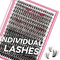 Lash Ciusters 320Pcs Individual Lashes 3D Fluffy Cluster Lashes Natural Look Eyelash Clusters Faux Mink Wispy Lashes 30D40Dd M