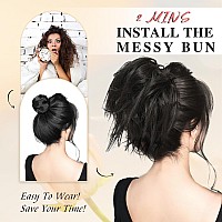 Morica Tousled Updo Messy Bun Hair Piece Hair Extension Ponytail With Elastic Rubber Band Updo Wavy Bun Extensions Synthetic Hai