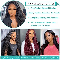 Absfwiw 28Inch Deep Wave Lace Front Wigs Human Hair13X4 Hd Transparent Deep Wave Frontal Wigs Glueless Curly Wigs For Women 180