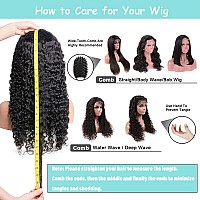 Absfwiw 28Inch Deep Wave Lace Front Wigs Human Hair13X4 Hd Transparent Deep Wave Frontal Wigs Glueless Curly Wigs For Women 180