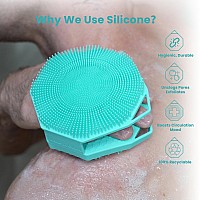 Itokgok Silverinfused 2In1 Silicone Body Scrubber Doublesided Design Body Brush Silicone Body Scrubber Exfoliating Body Bru