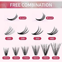 Lash Clusters 280Pcs Individual Lashes 30D 40D 1520Mm Mixed D Curl 007 Cluster Lashes Natural Soft Wispy False Eyelashes Diy E