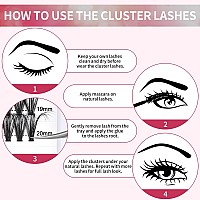 Lash Clusters 280Pcs Individual Lashes 30D 40D 1520Mm Mixed D Curl 007 Cluster Lashes Natural Soft Wispy False Eyelashes Diy E