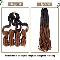 Cookoo Ombre Brown Spanish Curly Braiding Hair 22 Inch 2 Packs Precurled Loose Wave Crochet Braids Hair French Curls Crochet Br