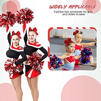 2 Packs Jumbo Cheerleading Bow 8 Inch Cheer Hair Bows Large Cheerleading Hair Bows With Ponytail Holder For Teen Girls Softball