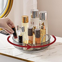 Invssene 360 Rotating Makeup Organizer Bathroom Make Up Spinning Holder Rack Large Capacity Cosmetics Storage Vanity Shelf Cou