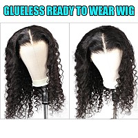 Bly Wear And Go Glueless Wig 13X4 Full Hd Skinlike Lace Frontal Wigs Human Hair Pre Cut Lace Pre Plucked Loose Deep Wave Hair Re