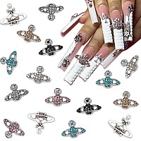 30 Pcs Planet Nail Art Charms Y2K Nail Charms For Acrylic Nails 3D Nail Art Supplies Rhinestones Saturn Shape Design Nail Gems S