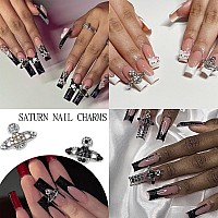 30 Pcs Planet Nail Art Charms Y2K Nail Charms For Acrylic Nails 3D Nail Art Supplies Rhinestones Saturn Shape Design Nail Gems S