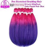 Pre Stretched Braiding Hair Extensions 30 Inch 6 Packs Crochet Twist Braids Hair High Temperature Synthetic Fiber Braid Hair Hot