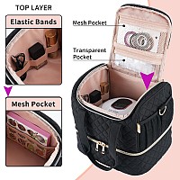 Gr69N Nail Polish Organizer Case Fits A Nail Lamp And 30 Bottles Stylish Nail Bag Organizer Case With Side Pockets For Gel Nail