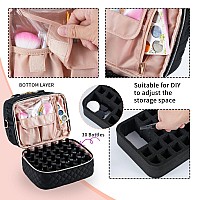 Gr69N Nail Polish Organizer Case Fits A Nail Lamp And 30 Bottles Stylish Nail Bag Organizer Case With Side Pockets For Gel Nail