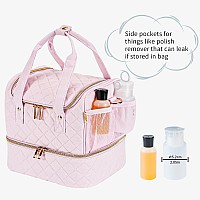 Gr69N Nail Polish Organizer Fits A Nail Lamp And 30 Bottlesstylish Nail Storage Organizer With Side Pockets For Gel Nail Polish