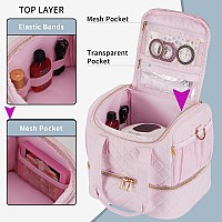 Gr69N Nail Polish Organizer Fits A Nail Lamp And 30 Bottlesstylish Nail Storage Organizer With Side Pockets For Gel Nail Polish