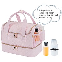 Gr69N Nail Polish Organizer Bag Fits A Nail Lamp And 50 Bottlesstylish Nail Polish Storage With Side Pockets For Gel Nail Polis