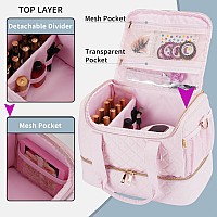 Gr69N Nail Polish Organizer Bag Fits A Nail Lamp And 50 Bottlesstylish Nail Polish Storage With Side Pockets For Gel Nail Polis